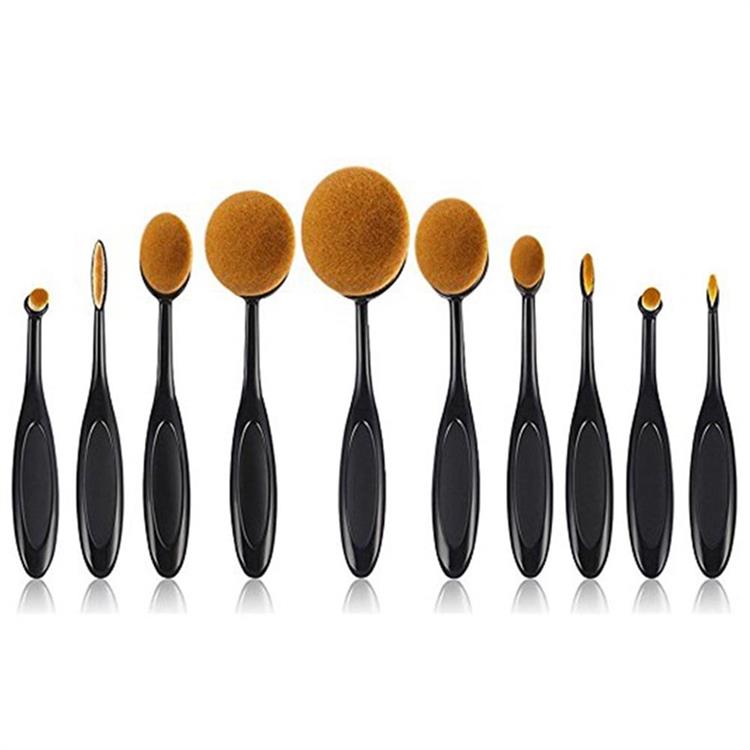 10PCS Kosmetische Zahnbürste Make-up Pinsel Oval Make-up Pinsel Set