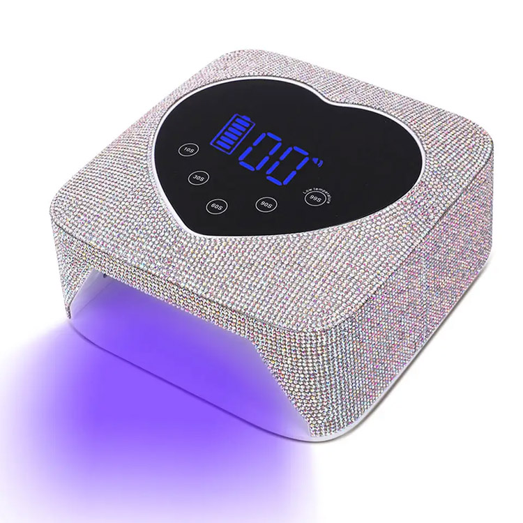 72W herzförmige wiederaufladbare Bling-Strass-Nagel-Lampe