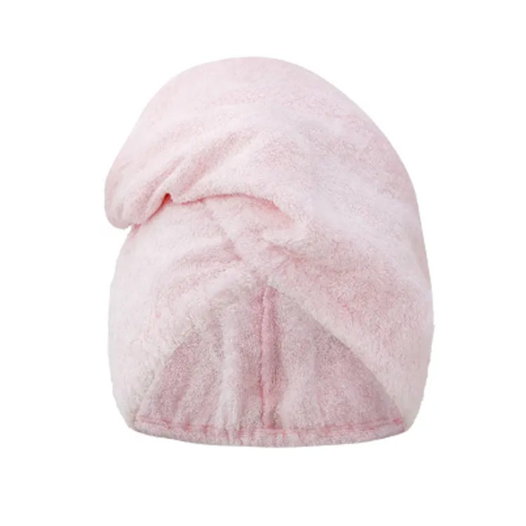 Saugbent Pink Bambus Mikrofaser Haartur Turban Wrap Handtuch