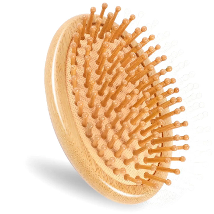 Bambusmassage Holz tragbar antistatische Mini-Haarbürste