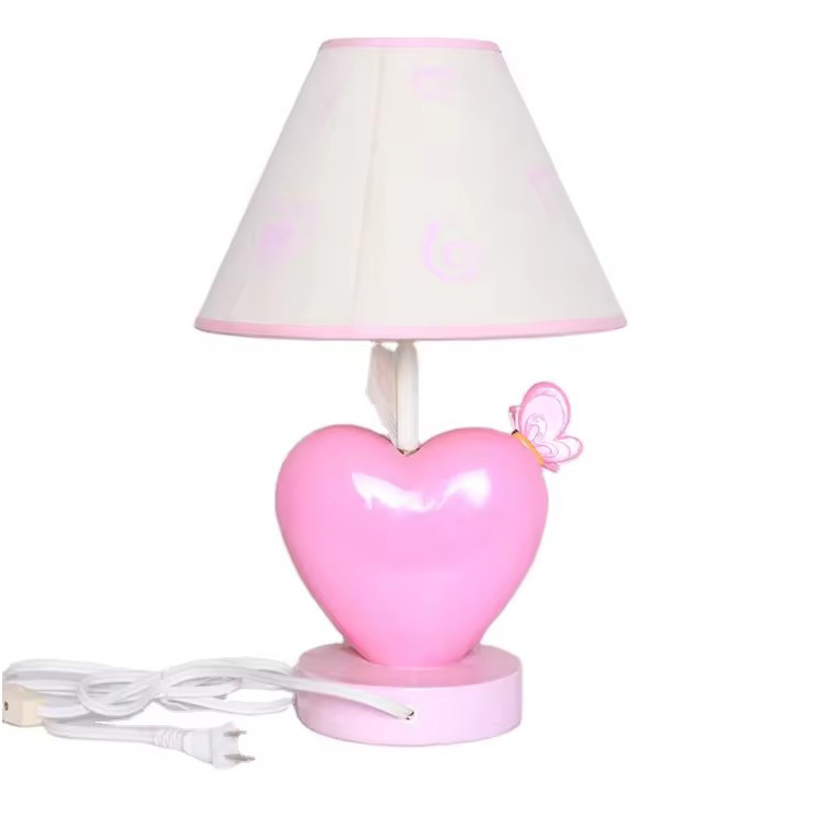 Schlafzimmer-Rosa-Herzform-modische Harztischlampen