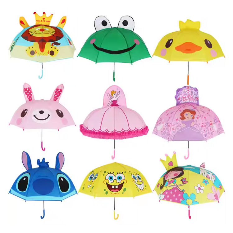 Cartoon Kids Regenschirm Auto Open Children Regenschirm Prinzessin