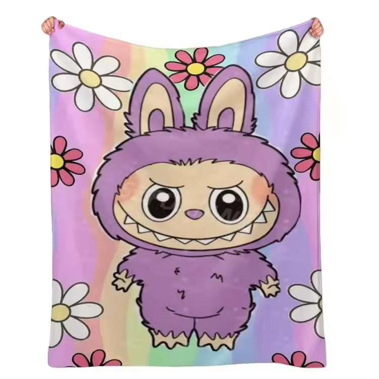 Cartoon Labubu 100% Sofa werfen Promotion Blumendecke