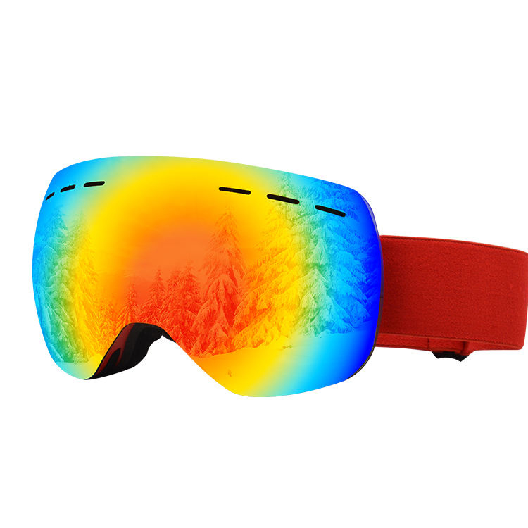 Farblich beheizte Skibrille. Antibeschlag-UV-Schneeglas-Schutzbrille