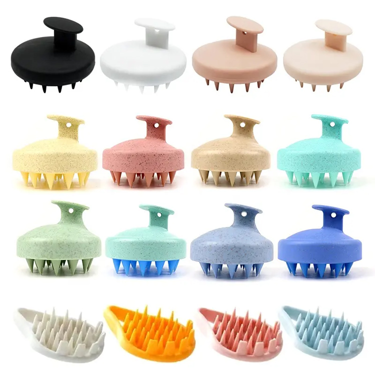 Passen Sie die Logo Shampoo Massage Pinsel -Kopfhautbürste an