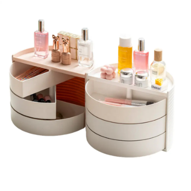 Desktop Circular Dresser Container Make -up -Organisator