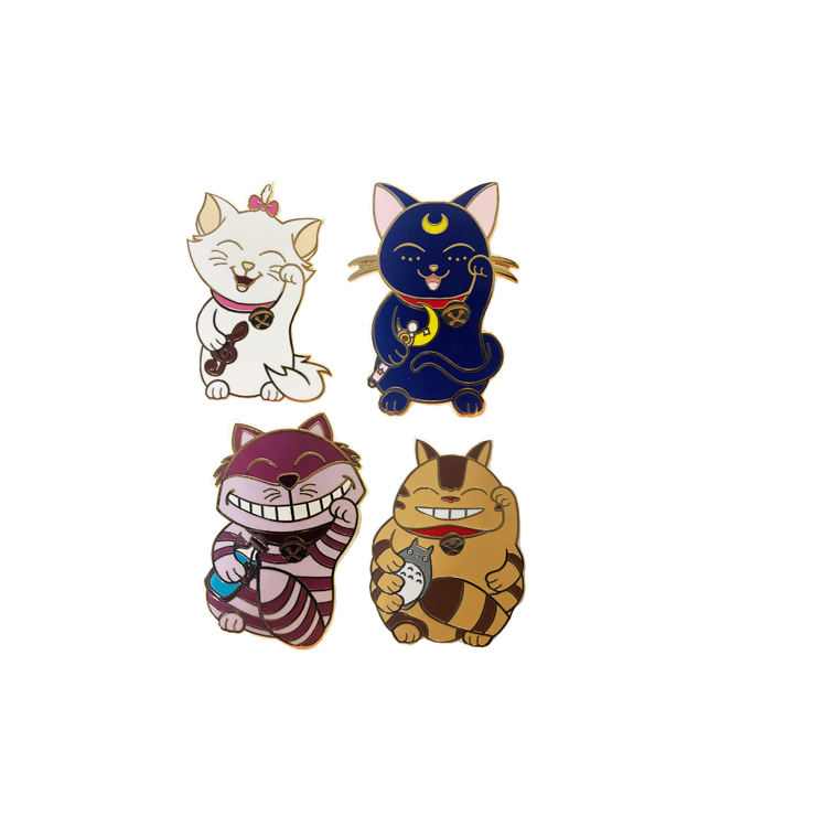 Geschenk-Anstecknadel aus vergoldetem, hart emailliertem Cartoon-Magnet-Metall