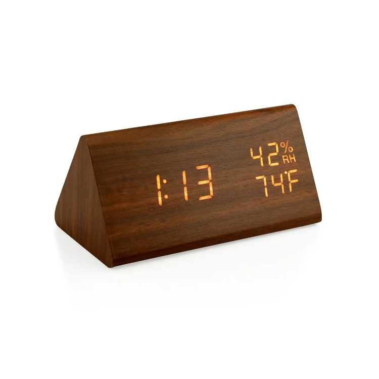 Home Decor Cube tragbare hölzerne digitale LED -Wecker