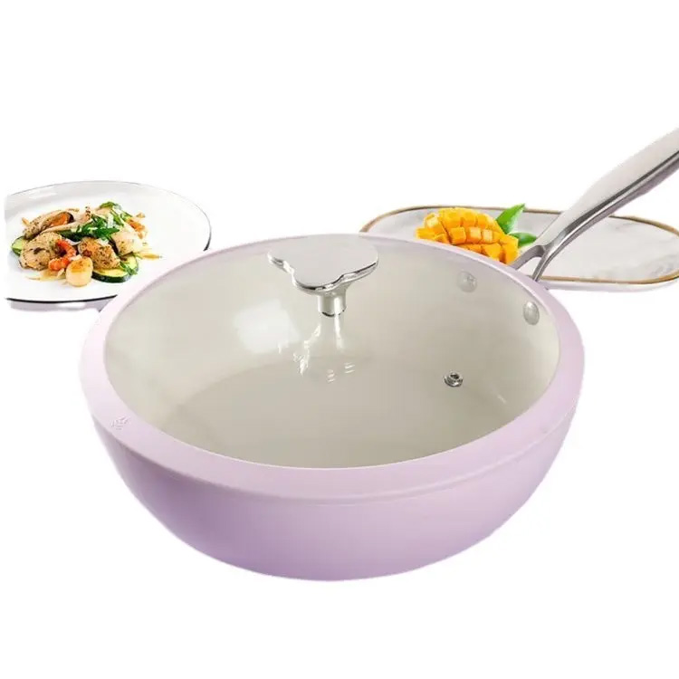 Lavendelschale Porzellan Wok Kopfsteinpflaster Keramik Frittierenpfanne
