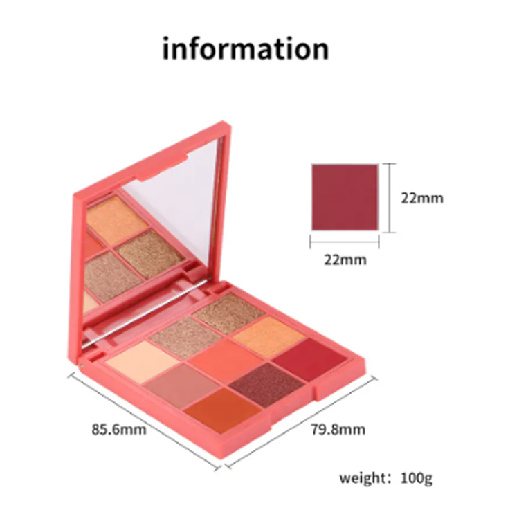 Make -up Schimmer matt 9 Farbe quadratische Lidschattenpalette