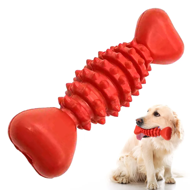 Naturkautschuk -Knochenform Zähne Reinigung Hund Kauen Spielzeug