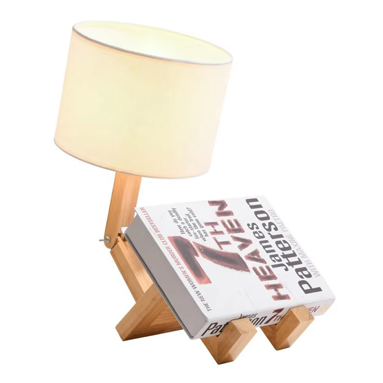 Beliebte Stil Lesestudie Holz Roboter Form Tischlampe