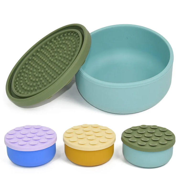 Tragbare Hundeberkenschale Multi -Farben Silikon Slow Feeder Hund Hundeschale