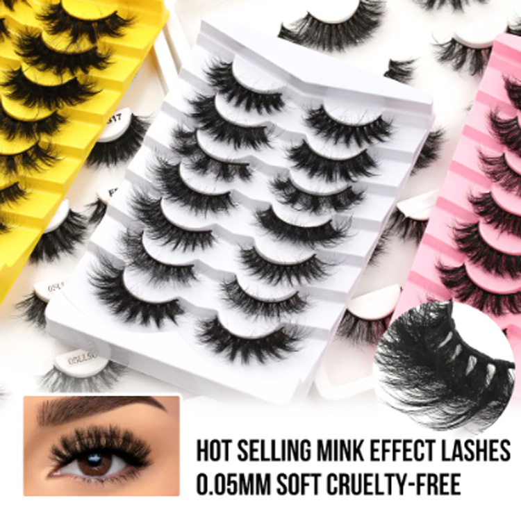 Private Label Faux Cils Flauschige natürliche Faux -Nerz -falsche Wimpern