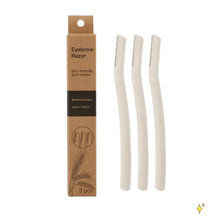 Rasierer Weizenstrohwerkzeug biologisch abbaubarer Trimmer -Augenbrauen -Kit