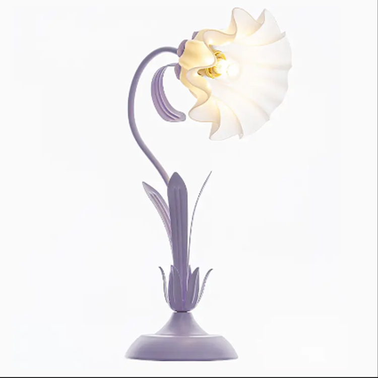 Einzigartige Retro-Glasblumen-Wohn-Nachttisch-Schreibtischlampe