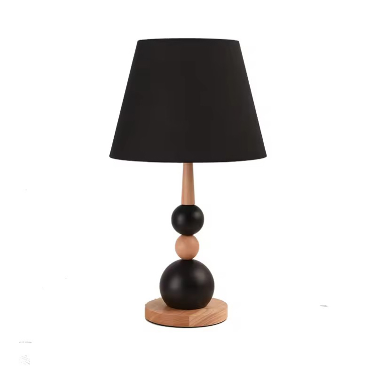 Simply Black Ball Retro-Holz-Nachttischlampe mit minimalistischem Design