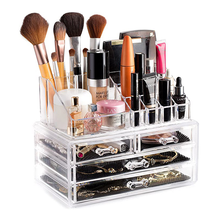 Stapelbare Acryl-Kosmetik-Aufbewahrungsbox, Make-up-Organizer