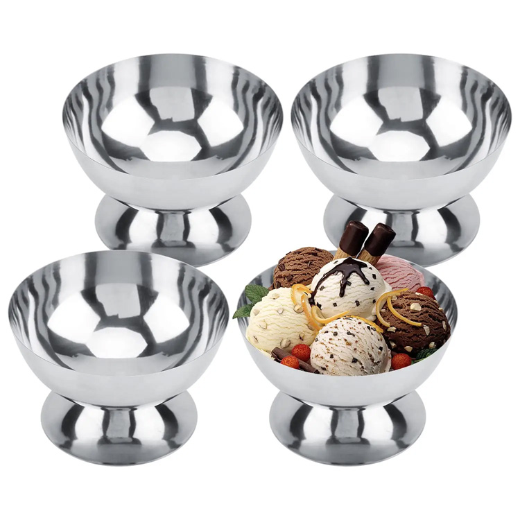 Edelstahl -Eiscremeschüssel wiederverwendbarer Salatdessertschale