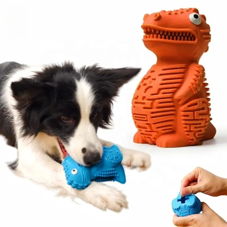 Hartes Fetch -Kauen langlebiger Gummi -Dinosaurier -Puzzle -Hundespielzeug