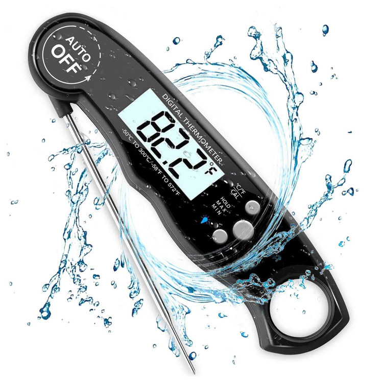 Wasserdichtes, sofort ablesbares digitales Fleischthermometer mit Lebensmittelsonde