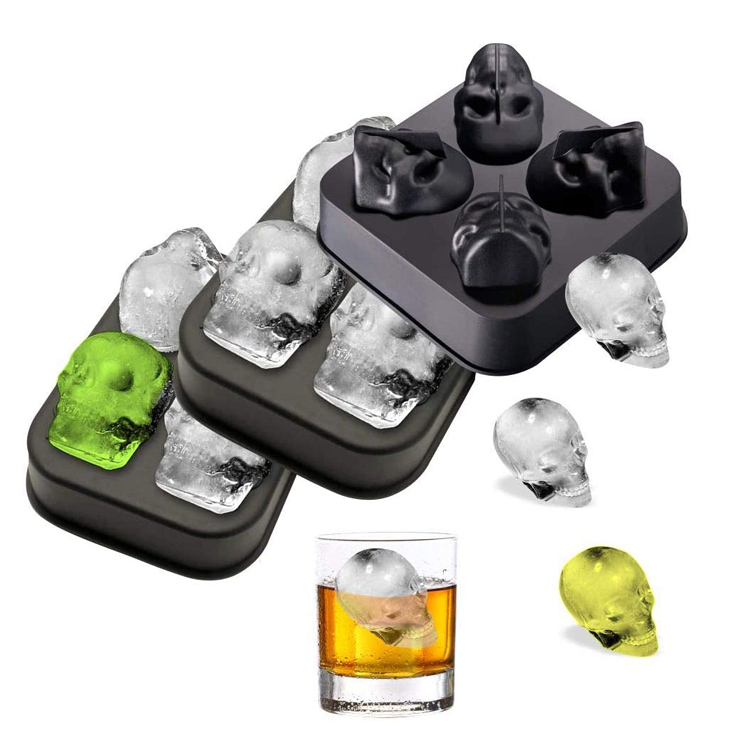 Whisky 3D Totenkopf Silikon Eisform Würfelform